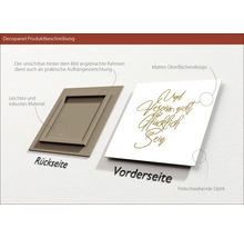 Description du produit Decopanel avec cadre au dos et design sur le devant