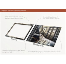Canvasbild mit Rahmen aus MDF Material, Tiefe circa 2 cm, Leinwand mit Leinenstruktur