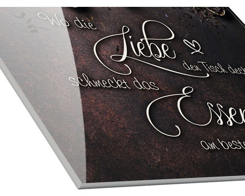 Image de cuisine décorative avec la citation Là où l''amour met la table, la nourriture a le meilleur goût.