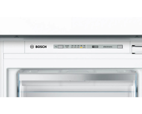 Logo Bosch et affichage électronique d''un congélateur pour le réglage de la température