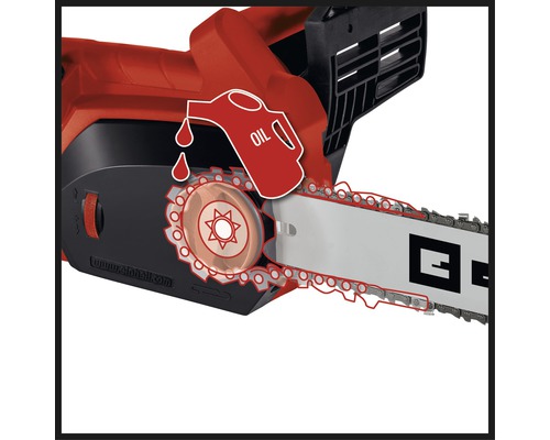 Kettensäge mit Ölkanne Symbol für die automatische Kettenschmierung