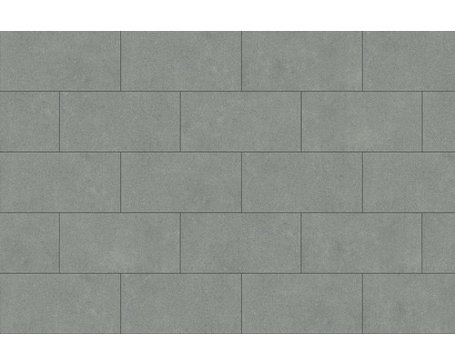 Graue Keramikfliesen im Mauerverband