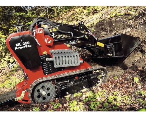 Minilader mit Kettenlaufwerk und Schaufel