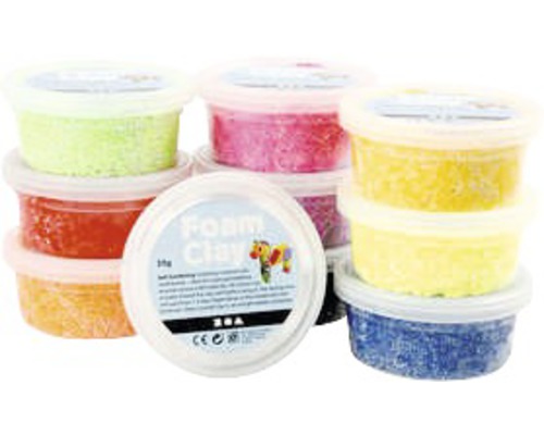 Mehrfarbige Schaumknete in Kunststoffbehältern