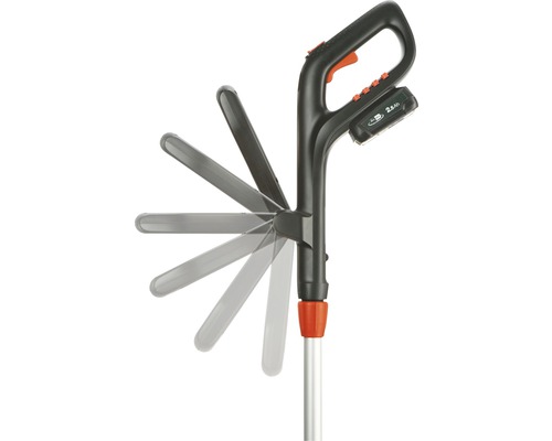 Coupe-bordures à batterie avec tête de coupe réglable