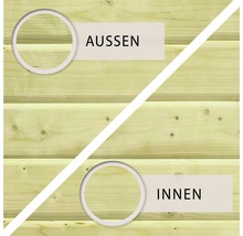 Holzwand von außen und innen