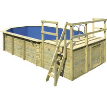 Piscine en bois avec échelle et plateforme
