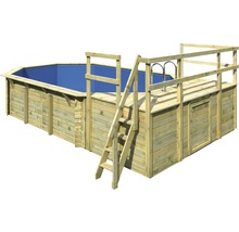 Piscine en bois avec échelle et plateforme