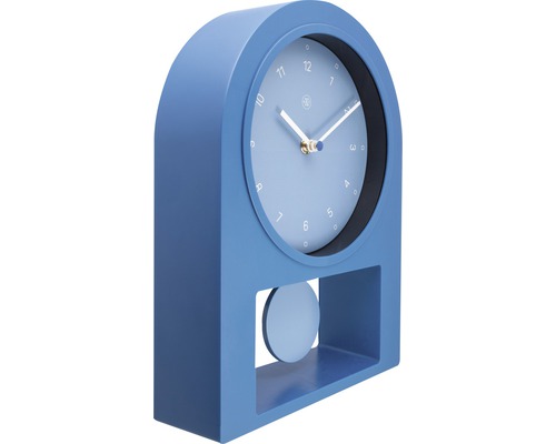 Horloge de table bleue avec balancier