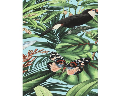 Tapete mit Vogel-, Schmetterlings- und Pflanzenmuster