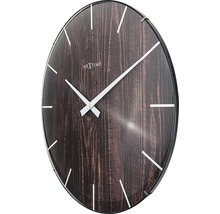 Horloge murale Edge-Wood-Dome plastique marron Ø 35 cm