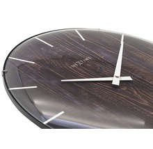 Horloge murale Edge-Wood-Dome plastique marron Ø 35 cm