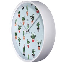 Horloge murale Cactus plastique blanc Ø 30 cm