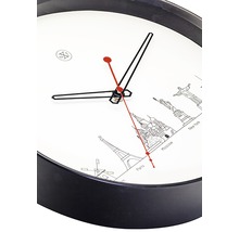 Horloge murale Worldtour plastique noir Ø 30 cm
