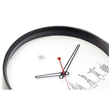 Horloge murale Worldtour plastique noir Ø 30 cm