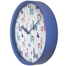 Wanduhr Alpalca Kunststoff blau Ø 30 cm