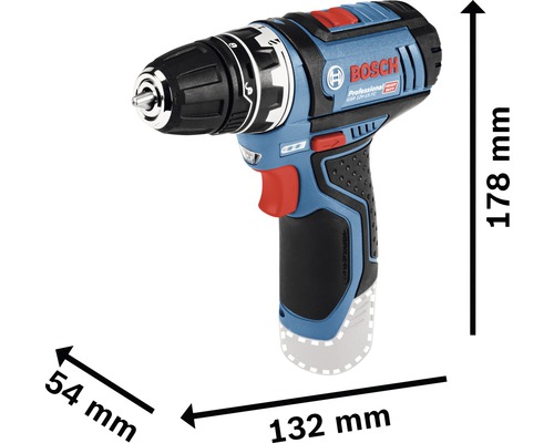 Visseuse-perceuse sans fil Bosch avec dimensions
