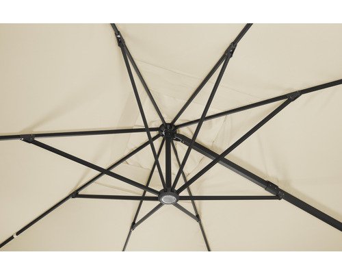 Detailansicht Innenseite eines Gartenschirms mit Streben