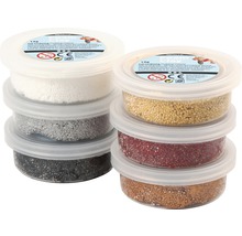 Pile de boîtes de pâte à modeler métallique en mousse