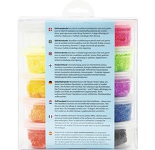 Pâte à modeler avec de petites billes de différentes couleurs