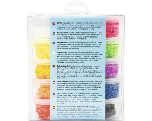 Modelliermasse mit kleinen Perlen in verschiedenen Farben