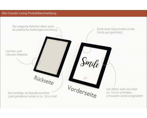 Bilderrahmen mit Aufhängung, Vorder- und Rückseite