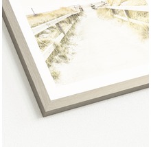 Gerahmtes Bild mit Strandmotiv und Holzrahmen