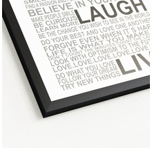 Gerahmtes Bild Love-Laugh-Live 28x28 cm