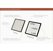 Gerahmtes Bild Love-Laugh-Live 28x28 cm
