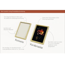 Bilderrahmen mit schmalem, goldenem Rahmen, Vorder- und Rückseite