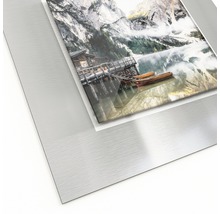 Tableau mural avec motif de lac de montagne sur métal