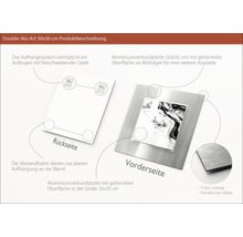 Doppel Aluminiumverbundplatte 50x50 cm Produktbeschreibung mit Vorder- und Rückseite