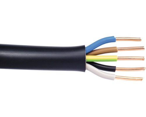 Fünfadriges Elektrokabel mit Kupferleitern