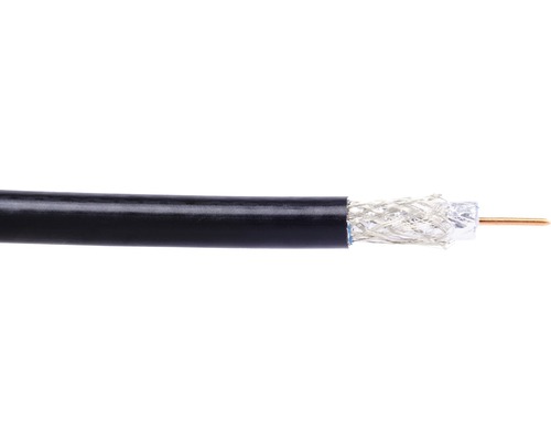 Câble coaxial souterrain1,6/7,0 noir 100 m Câble coaxial en détail