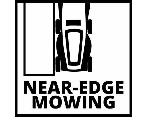 Symbol für Rasenmähen nahe an Kanten