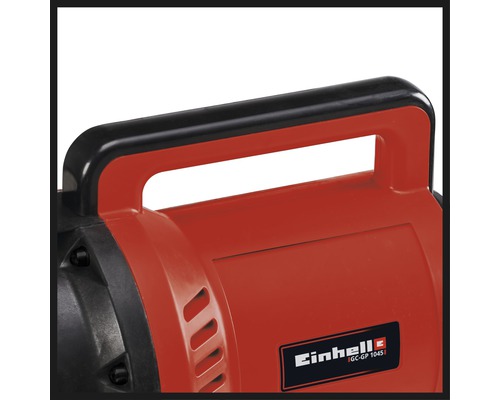 Detailaufnahme der Einhell Gartenpumpe GC-GP 1046 N mit Tragegriff