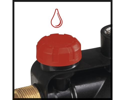 Symbol für Wassertropfen über rotem Einstellknopf