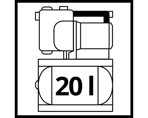 Symbol für einen Kompressor mit 20 Litern Tankvolumen