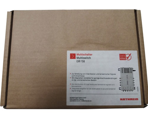 Karton mit Kathrein Multischalter EXR 158
