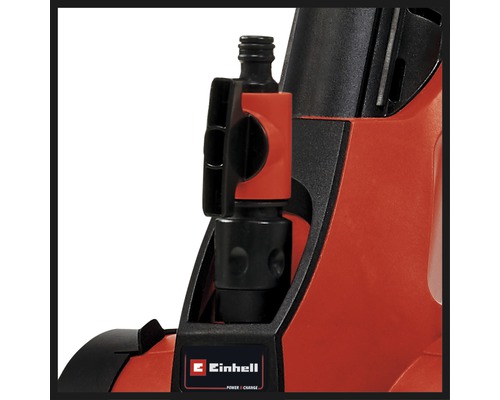 Detailansicht eines Einhell Hochdruckreinigers mit Wasseranschluss