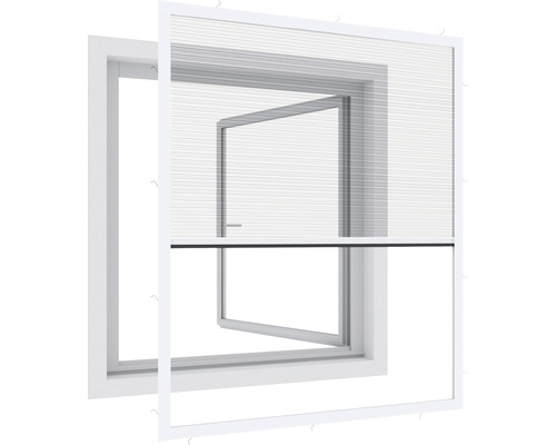 Moustiquaire Windhager EXPERT plissé pour fenêtre sans perçage blanc 100x120 cm