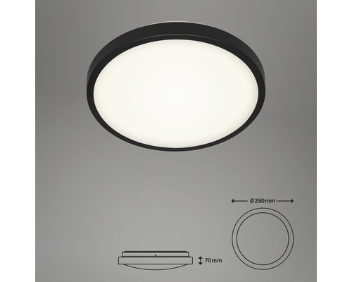 Runde Deckenleuchte mit einem Durchmesser von 290 Millimeter und einer Höhe von 70 Millimeter.