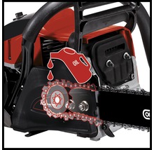 Tronçonneuse avec symbole pour remplissage d''huile