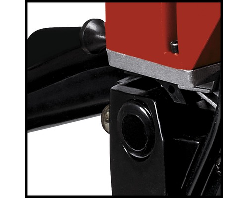 Vue détaillée d''une fendeuse à bois avec des composants métalliques