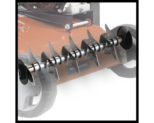 Detailaufnahme des Messers einer Rasenlüfters