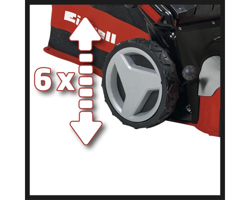 Einhell Rasenmäher mit sechsfacher Schnitthöhenverstellung