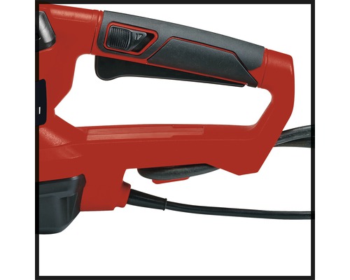 Detailansicht eines elektrischen Laubsaugers mit Griff