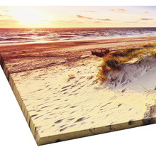 Leinwanddruck mit Strandmotiv bei Sonnenuntergang