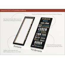 Leinwandbild 27x77 cm mit Spruch für die Wand