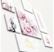 Wandbild-Set mit Blumenmotiven und dekorativen Elementen